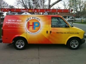 Waukesha HVAC Company Van on Maintenance Call